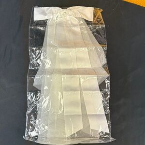 Elegant White Satin Bow with Tulle Veil Sash new for Bride to be or Bride’s hair